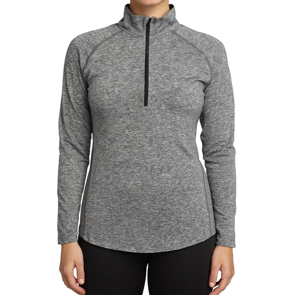 Nike Dri-Fit Size Medium Heathered Grey 1/4 Zip Pullover Top